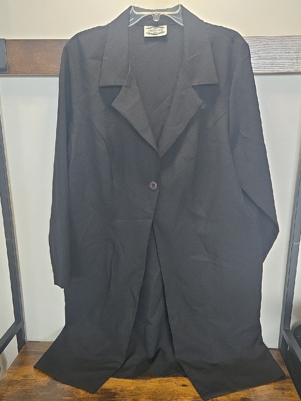 Vintage Black Women's Long Trench Coat by Studio One